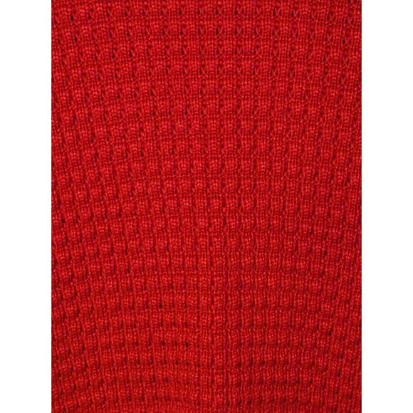 Calvin Klein Women M Red Textured Button Neck Knit Sweater Cozy Winter Christmas - Picture 4 of 12